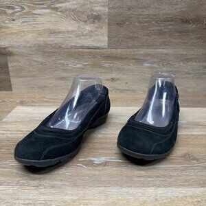 Skechers City Memory Foam Flats Black Suede Women's Size 8